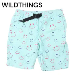 WILDTHINGS ワイルドシングス 春夏★ スマイル総柄 シアサッカー ストレッチ クライミング ショート パンツ Sz.M メンズ