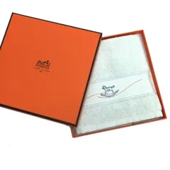 HERMES　エルメス　タオル　ベビータオル　CARRE O GALOP　ハンドタオル　ブルー　未使用　aq11288