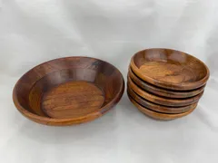A-19 寄木サラダボールセット　取り皿　お菓子入れ　木製