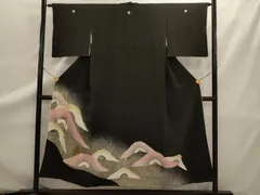 平和屋着物■豪華黒留袖　刺繍　裏菊　金銀彩　正絹　逸品　AAAZ6723ru