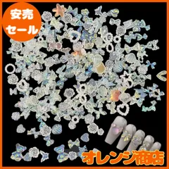 ネイルパーツ リボン 花 クマ クリア オーロラ ネイル ストーン 3D 立体 ネイル パール ハート 大きめ 可愛い ネイルアート デコパーツ ジュエリーパーツ レジン封入 ハンドメイド 約100個入り ランダム形