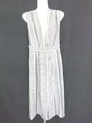 ◇ N. Natural Beauty Basic フロントボタン 膝下丈 ジャンパー スカート サイズＭ グレー系 レディース P  【1407260046981】