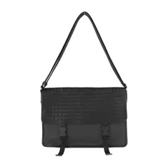 BOTTEGAVENETA ボッテガヴェネタ ショルダーバッグ 548337 レザー キャンバス ブラック グレー系 イントレチャート  メッセンジャーバッグ 【本物保証】 - メルカリ