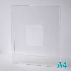 アクリル製の透明な額 prèdoux　フローティングペースト用　A4サイズ　額縁用外箱付　浮かし貼り用額縁　デッサン額　浮かし貼り用額縁　水彩額　版画額　写真額　書道額　アクリルフレーム　アクリル額　アクリル立体額　フォトフレーム　アクリルボックス額