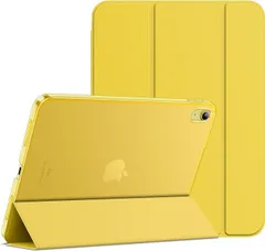 【在庫処分】JEDirect iPad 10 ケース（10.9インチ、2022モデル、第10世代用）スリムスタンドハードバック ウェイクアップ/オートスリープ機能付き タブレットカバー (イエロー)
