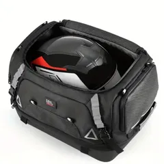 バイク用バッグ 42L 防水オートバイテールバッグ 拡張リアシートラゲッジ 反射ストリップ ショルダーストラップ クイックリリース オートバイ用ラゲッジ 防水ケースバッグ 旅行バッグ ツーリング対応 耐久性抜群 取り付け 防水設計 ブラック