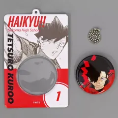 【中古】グッズセット 黒尾鉄朗 「ハイキュー!! 缶バッジ＆特製ホルダーコレクション 第3弾」