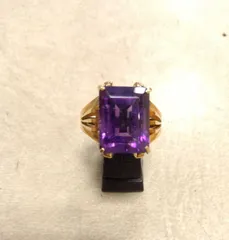 ✭アメジスト K18 クラウン型リング ✭アメジスト K14 トップ セット