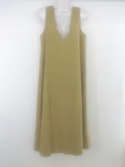 ◇ ROPE PICNIC レースアップ Vネック 膝下丈 ジャンパースカート ワンピース サイズ38 イエローブラウン系 レディース E  【1302180006841】