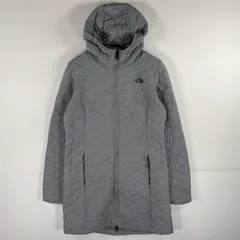古着 ザ・ノースフェイス THE NORTH FACE 中綿キルティングロングジャケット コート パーカー フルジップ アウトドア S  グレー系 レディース