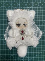 ぬい服 10cm ちびぐるみ おすわり ホワイトデー ウェディングドレス 白  着せ替え ぬいぐるみ服 ちびぐるみ にじぱぺっと いつぬい きぐるみ あんスタ  推しぬい 綿人形