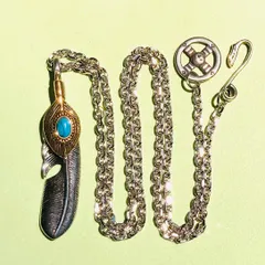 Indian 特大ターコイズ・フェザーネックレス [ホイール＆イーグルフック式]