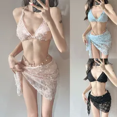 水着 レディース セパレート ビキニ 三点セット 純欲風 セクシー スリム 映え感 ビーチ用 M250614-13