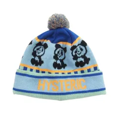HYSTERIC GLAMOUR ヒステリックグラマー ニットキャップ 01223QH03 RAINBOW PANDA レインボー パンダ ボンキャップ ニット 帽子 ライトブルー系 マルチカラー系【中古】のサムネイル