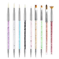 ネイル ネイルブラシセット ジェルアート ラインストーン ラメ 9本セット