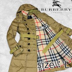 バーバリーロンドン BURBERRY LONDON ダウン トレンチ コート ジャケット メタルボタン ブルゾン ダブル ブラウン ハンガリーグース使用