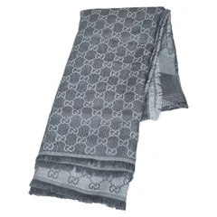 グッチ GG柄 総柄 08 338 986 ライトグレー ウール シルク レディース GUCCI【1-0129919】のサムネイル