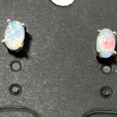 p376a【天然石✧】オパール　リングピアス　シルバー　オシャレ　パワーストーン p376【天然石✧】オパール リングピアス シルバー オシャレ