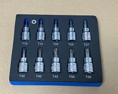 トルクスソケットレンチ10点セット☆T10/T15/T20/T25/T27/T30/T40/T45/T50/T55☆3/8 9.5mm