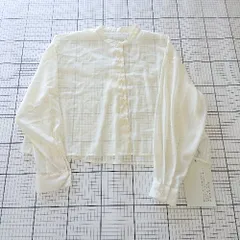 ◇ Θ 未使用 チャコクローゼット タグ付き ショート丈 長袖 シアーシャツ サイズF アイボリー系 レディース E  【1507230011619】