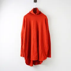 コグザビッグスモーク COGTHEBIGSMOKE ルーズハイネックトップス/レッド ウール タートルネック ニット カットソー【2400014543780】