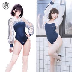 得体社 フルバック水着 セーラー服セット レオタード 日よけ スポーツウェア コスプレ衣装
