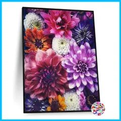 【★送料無料★】ダイヤモンドアート 花 5dダイヤモンド塗装キット 刺しゅうキット ダイヤモンドペインティング DIY 初心者向き手作り絵画 手芸キット クロスステッチキット ハンドメイド 部屋の装飾 40x30cm 朝露付きの花