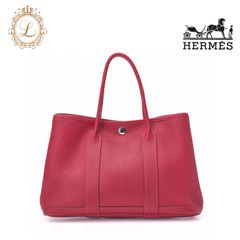 HERMES エルメス ガーデンパーティTPM ハンドバッグ ネゴンダ ルージュ シルバー金具 レディースバッグ　ブランド【中古】【送料無料】ショルダーバッグ