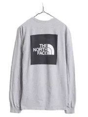 【お得なクーポン配布中!】 ノースフェイス 両面 プリント 長袖 Tシャツ メンズ M The North Face アウトドア ロンT プリントT ロゴT バックプリント クルーネック 灰