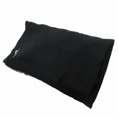 バーニーズニューヨーク BARNEYS NEW YORK 美品 カシミア ストール フリンジ 黒 ブラック IBO54のサムネイル