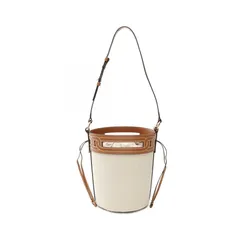 トッズ TOD'S ショルダーバッグ KATEバケットバッグS ナチュラル/ブラウン キャンバス レザー ケイト スモール バケットバッグ レディース Used Aのサムネイル