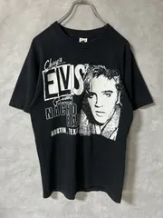 80s "FRUIT OF THE LOOM" "Elvis Presley" Memorial Nacho Bar T-shirt Blackのサムネイル