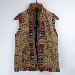 CHICO'S ファー付きベスト　古着 ヴィンテージ エスニック