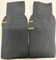 【刺繍済・穴あり】ミズノプロ(mizuno pro)　レッグウォーマー　足掛け付き　12JY2U7509 　ブラック【野球用品】