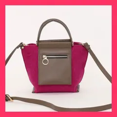 ★【クーコ COOCO】 フェイクレザーポケット付フェルト2WAY トートバッグ