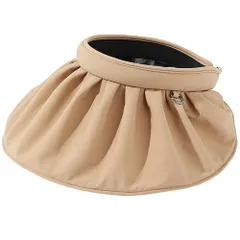 UVカットサンバイザー コンパクト 帽子 カチューシャ レディース 日除け 紫外線対策 日焼け対策 2way つば広 折り畳み 軽量 アウトドア 海 黒 白 茶 紺 za-010