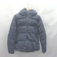 ■ ⊇ INHERIT インヘリット フード付き ダウン80％ フェザー20％ 長袖 ダウンジャケット サイズS ネイビー レディース E  【1412090013324】