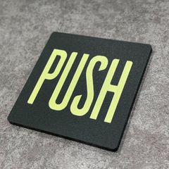 【送料無料】PUSH PULL  押引 サインプレート正方形 GOLDカラー ドアサイン プッシュ 押し扉 玄関 ドアプレート 看板 表札 表示板 標識