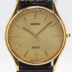 デッドストック級 稼働 良品 セイコー ドルチェ 8J41-6100 QZ ゴールド文字盤 メンズ/レディース腕時計 2326000 10APT ABC16810 SMZ
