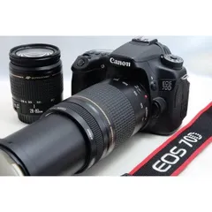 美品Canon EOS 70Dダブルズームレンズ　カメラ一式 EOS デジタル一眼 キヤノン CANON 70D ダブルズーム 中古 Wi-Fi