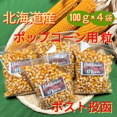 北海道産　ポップコーン　素　　粒　１００ｇ×４袋　乾燥　とうもろこしのサムネイル
