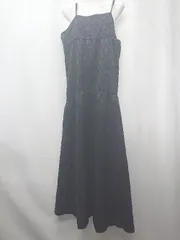 ◇ Θ JEANASIS ジーナシス ロング ジャガードボリュームキャミワンピース サイズF ブラック系 レディース E  【1507160010027】