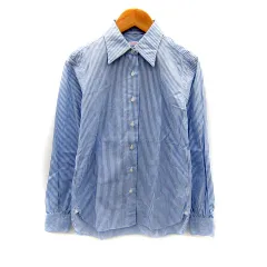 【ドレステリア】美品 34 スタンドフリルネック ストライプシャツ 長袖 シャツ DRESSTERIOR（ドレステリア）の「◇スタンドフリルネック