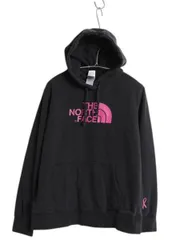 【お得なクーポン配布中!】 ノースフェイス プリント スウェット フード パーカー レディース XL / 古着 アウトドア プルオーバー 裏起毛 トレーナー 大きいサイズ 黒