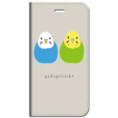 iPhone14 他 手帳型 ケース インコ 青・緑 ミックス ★ iPhone SE 8 13 12 他 iPhone各機種対応可能 スマホケース ★ 5v