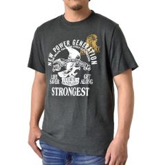 半袖 Tシャツ 《イーグル柄：杢チャコール》 新品 未使用 メンズ プリント クルーネック 2柄 ミリタリー柄【X1G】【メール便2】 ファッション