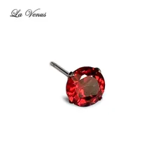 ✴︎真紅の果実✴︎ つけっぱなしOK 天然 大粒6mm モザンビーク産ガーネット ピアス 宝石質AAA SUS316 サージカルステンレス 片耳用 金属アレルギー対策 スタッド