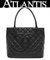 シャネル CHANEL 復刻トートバッグ キャビアスキン SV金具 ブラック 【70336】