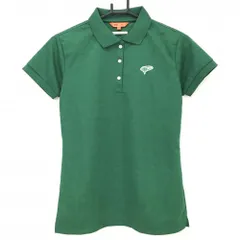 【超美品】ビームスゴルフ 半袖ポロシャツ グリーン ロゴ地模様 レディース M ゴルフウェア BEAMS GOLF