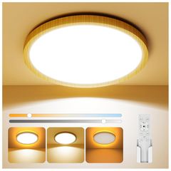 Coizabera LEDシーリングライト 6畳-8畳 和風 木目調 28w 3600lm 調光調色 間接光常夜灯付き 照明 天井 電気 蛍光灯 リモコン付き スマホAPP対応 6畳 Ceiling Light 和室/寝室/リビング/書斎/玄関/廊下/台所 1